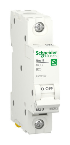 Автоматический выключатель Schneider Electric Resi9 1P 20А (B) 6кА, R9F02120
