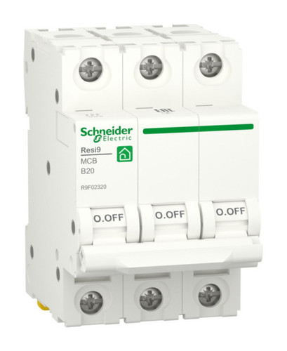 Автоматический выключатель Schneider Electric Resi9 3P 20А (B) 6кА, R9F02320