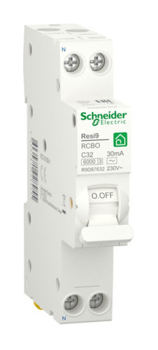 Дифавтомат Schneider Electric Resi9 1P+N 32А ( C ) 6 кА, 30 мА ( A ), R9D87632