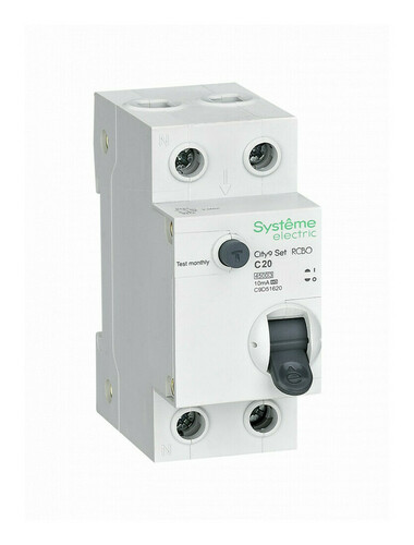 Дифавтомат Systeme Electric City9 Set 1P+N 20А (C) 4.5 кА, 10 мА (A), C9D51620