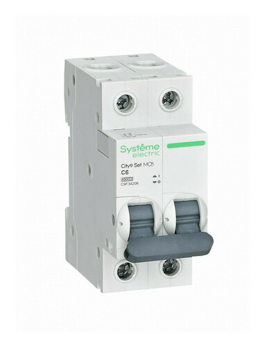 Автоматический выключатель Systeme Electric City9 Set 2P 6А (C) 4.5кА, C9F34206